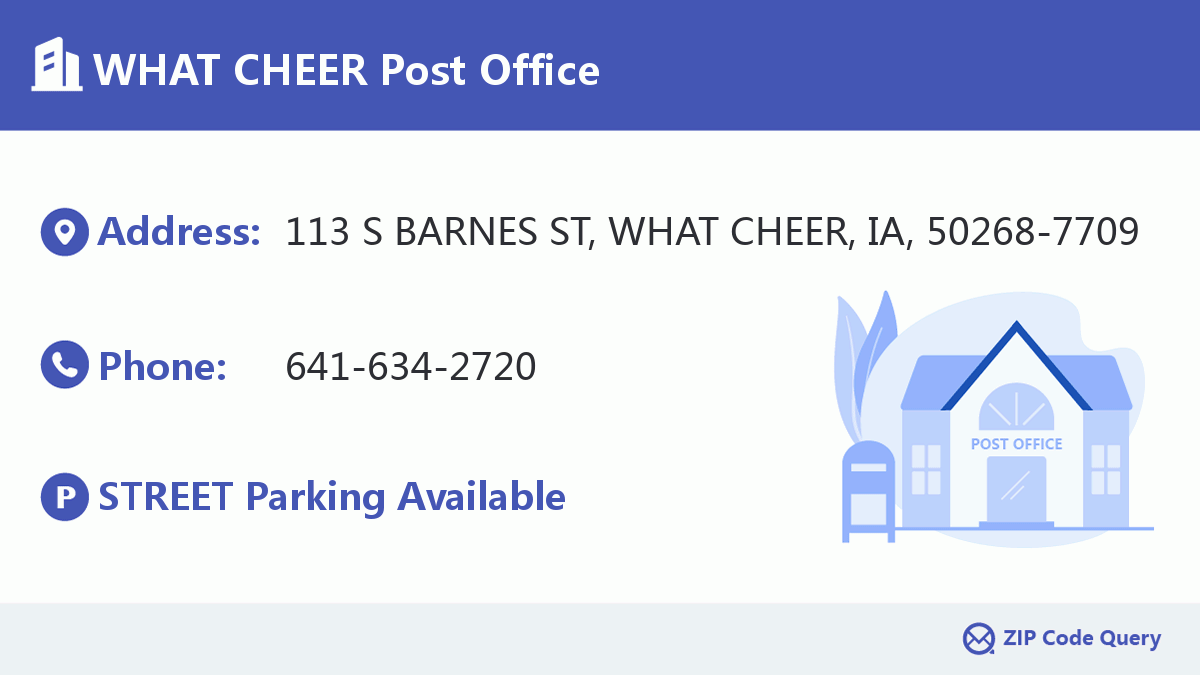 Post Office:WHAT CHEER